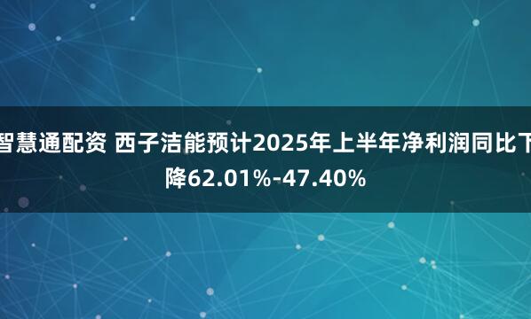 智慧通配资 西子洁能预计2025年上半年净利润同比下降62.01%-47.40%