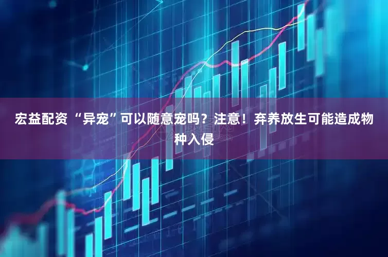 宏益配资 “异宠”可以随意宠吗？注意！弃养放生可能造成物种入侵